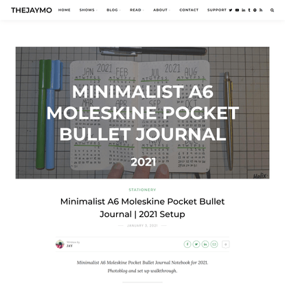 Minimalist A6 Moleskine Pocket Bullet Journal | 2021 Setup - thejaymo