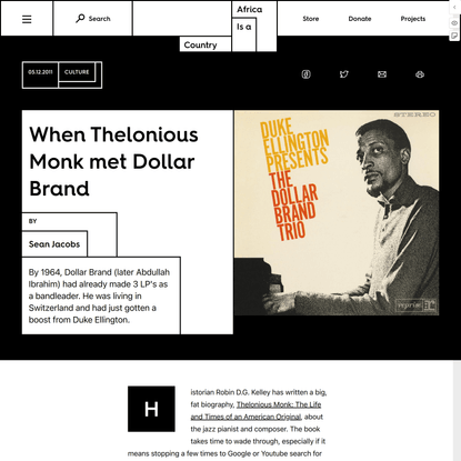 When Thelonious Monk met Dollar Brand