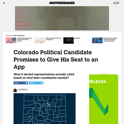 Colorado Political Candidate Promises to Give His Seat to an App