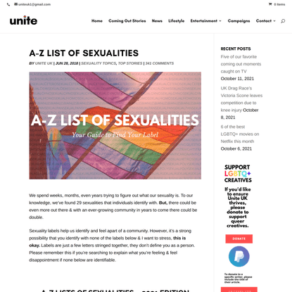 A-Z List of sexualities in 2021 | Unite UK - LGBTQ+ Community