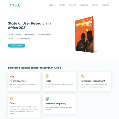 State of User Research in Africa 2021 | YUX : UX-UI &amp; Human Centered Design In Africa