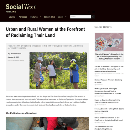 Urban and Rural Women at the Forefront of Reclaiming Their Land – Social Text