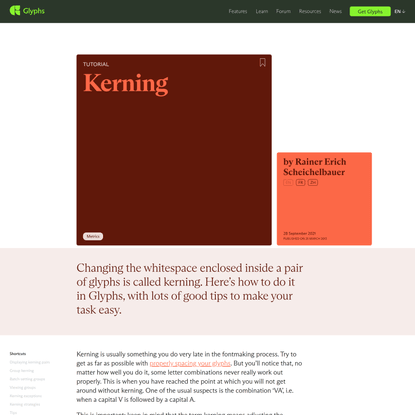Kerning | Glyphs