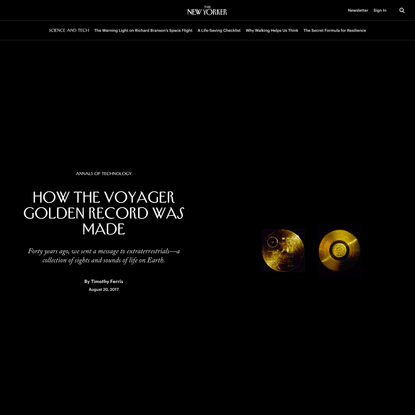 How the Voyager Golden Record Was Made