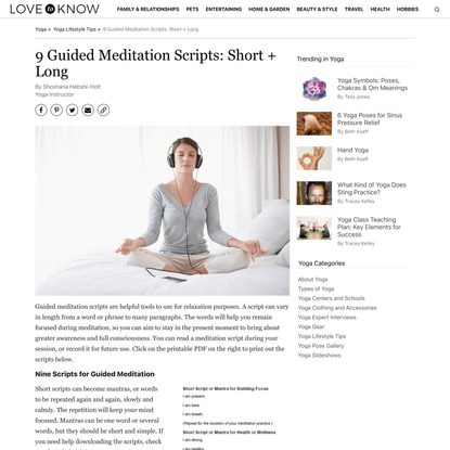 9 Guided Meditation Scripts: Short + Long | LoveToKnow