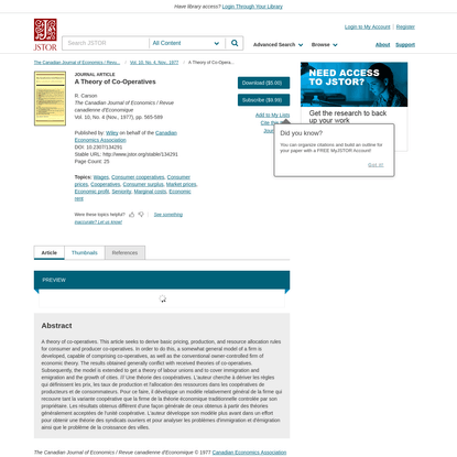 A Theory of Co-Operatives on JSTOR