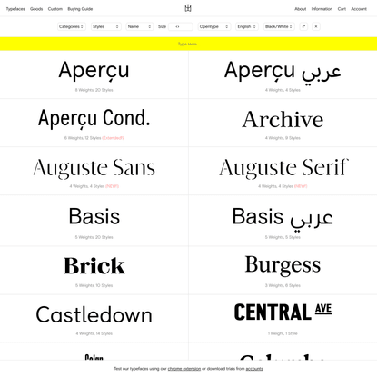 Typefaces — Colophon Foundry