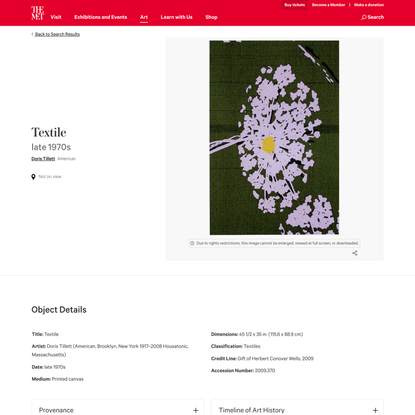 Doris Tillett | Textile | The Metropolitan Museum of Art