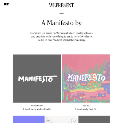 A Manifesto by | WePresent