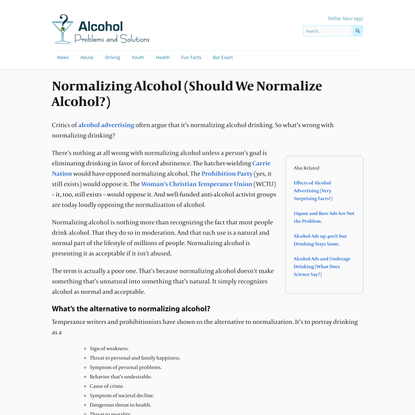 Normalizing Alcohol (Should We Normalize Alcohol?)