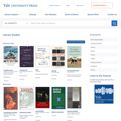 Literary Studies | Yale University Press