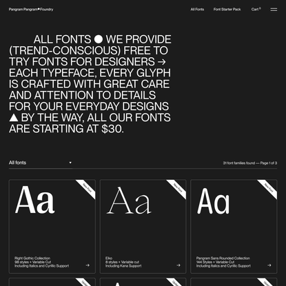 All fonts our free-to-try fonts – Pangram Pangram Foundry