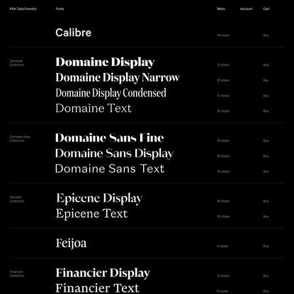 Klim Type Foundry · Retail fonts