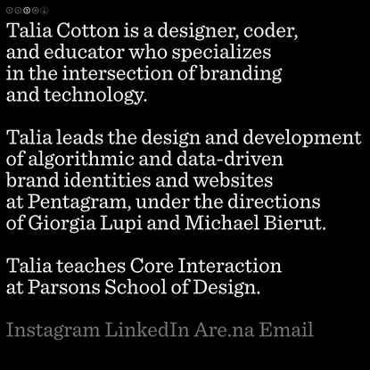 Talia Cotton, designer & coder