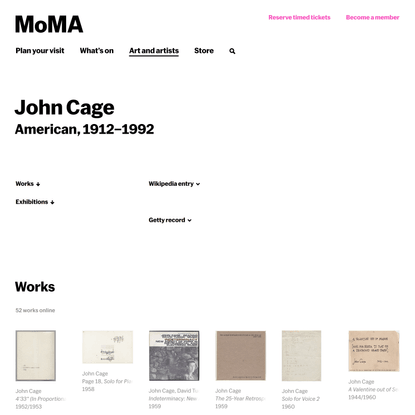John Cage | MoMA