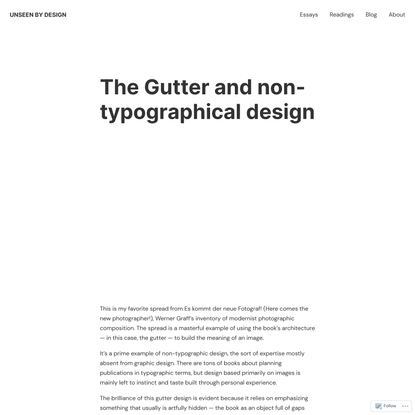 The Gutter and non-typographical design