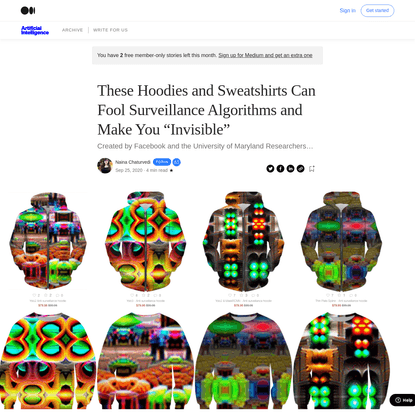 These Hoodies and Sweatshirts Can Fool Surveillance Algorithms and Make You "Invisible"