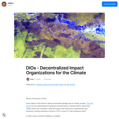 DIOs - Decentralized Impact Organizations for the Climate — Mirror
