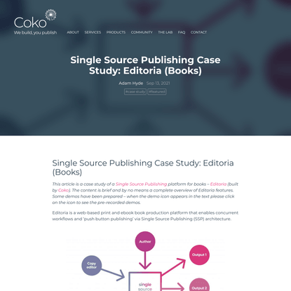 Single Source Publishing Case Study: Editoria (Books)