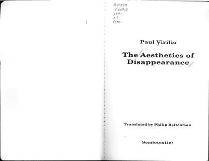 Virilio, Paul_The Aesthetics of Disappearance (1991)