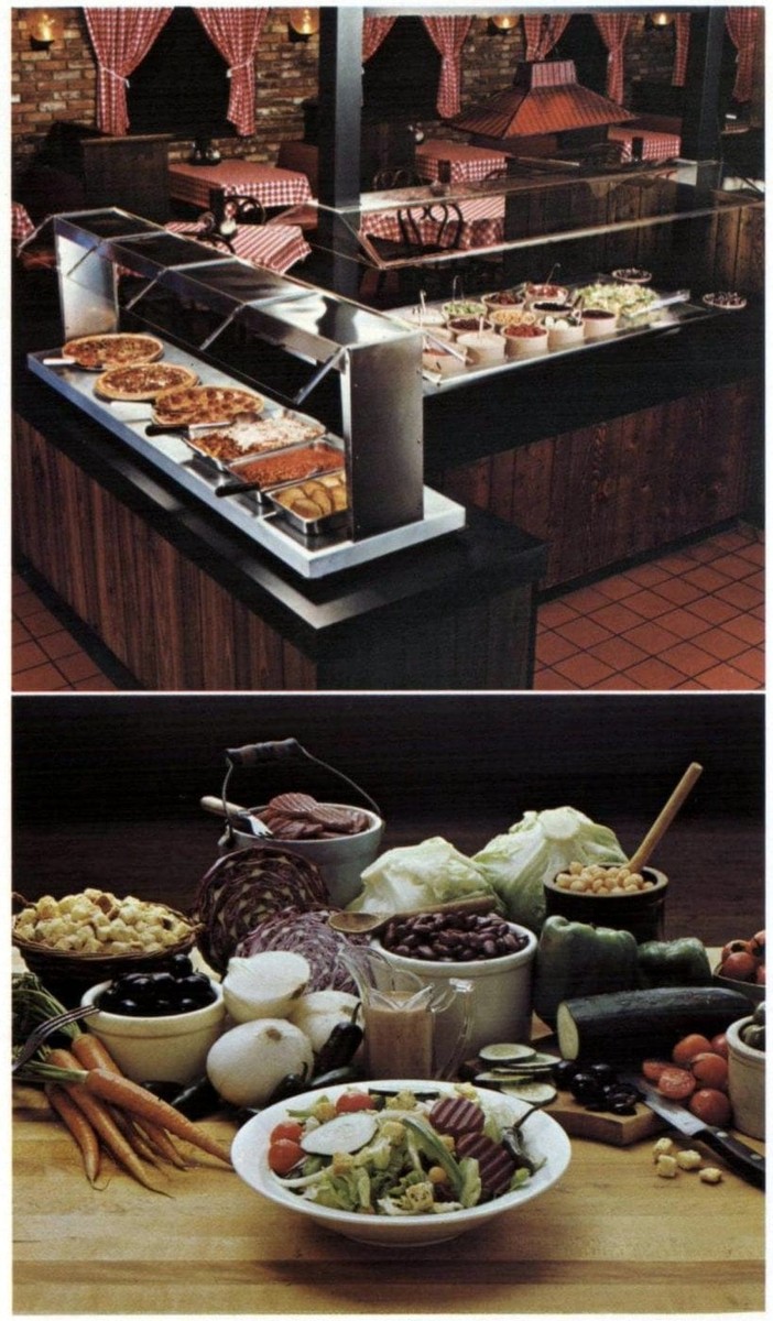 Pizza Hut salad bar in Galax, Virginia, in the 1970s. — Are.na