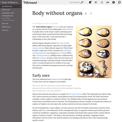 Body without organs | Wikiwand