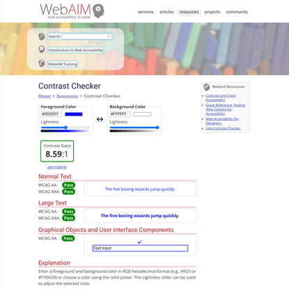 WebAIM: Contrast Checker