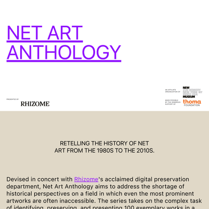 NET ART ANTHOLOGY