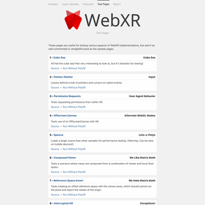WebXR Samples