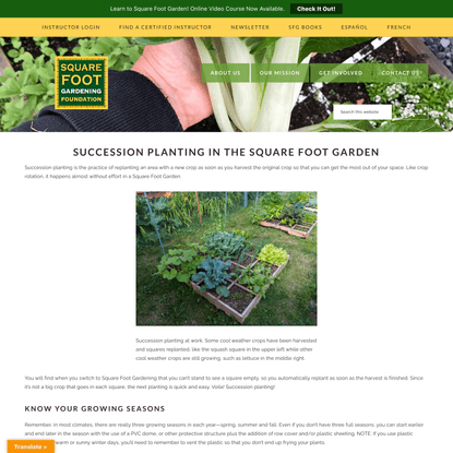 Succession Planting in the Square Foot Garden - Square Foot Gardening