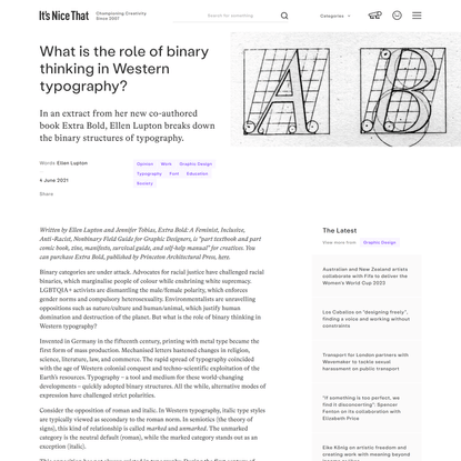 What is the role of binary thinking in Western typography?