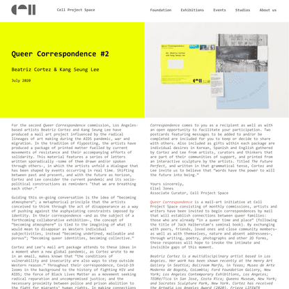 Queer Correspondence #2 | Cell Project Space