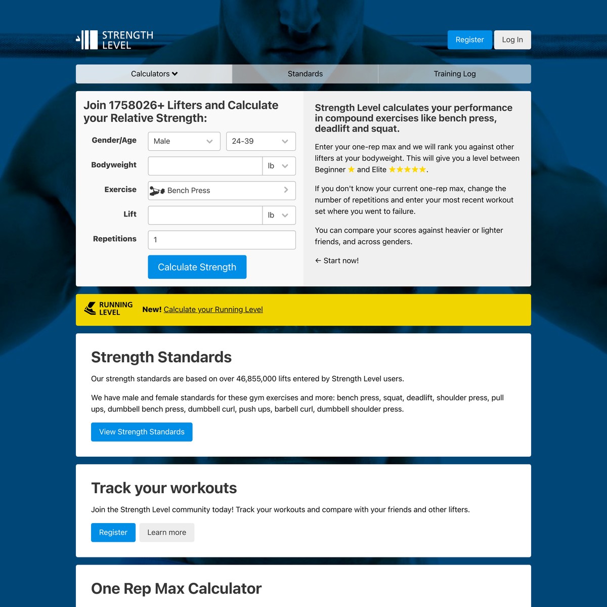 Strength Level Weightlifting Calculator (Bench/Squat/Deadlift) — Are.na
