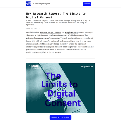 New Research Report: The Limits to Digital Consent