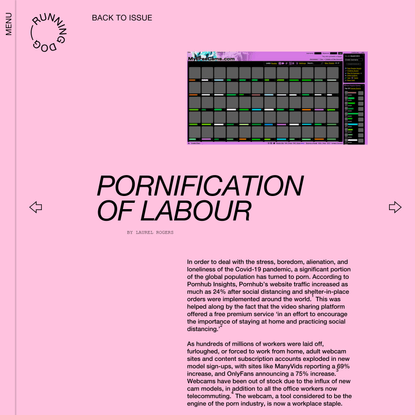 Pornification of Labour – Running Dog