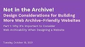 Not in the Archive!: Design Considerations for Building More Web Archive-Friendly Websites