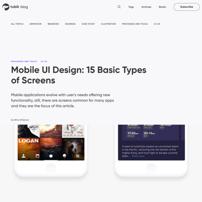 Mobile UI Design: 15 Basic Types of Screens
