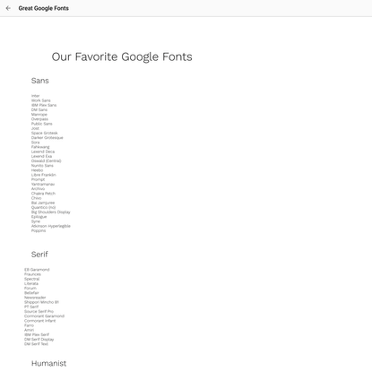 Great Google Fonts