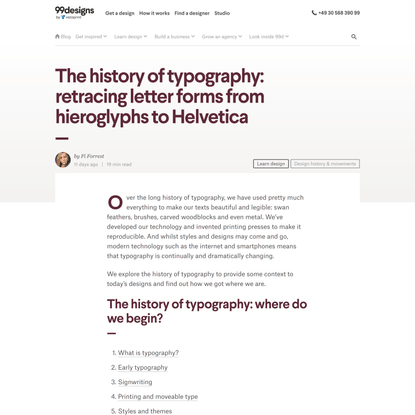 The history of typography: retracing letter forms from hieroglyphs to Helvetica - 99designs
