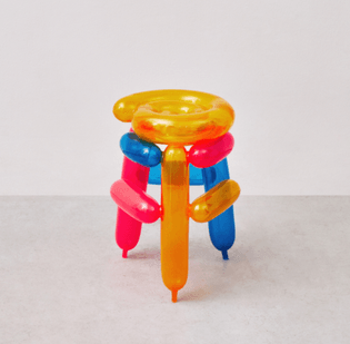 Stool 1, Multi Yellow by Seungjin Yang