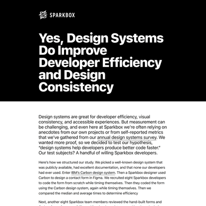 The Value of Design Systems Study: Developer Efficiency and Design Consistency