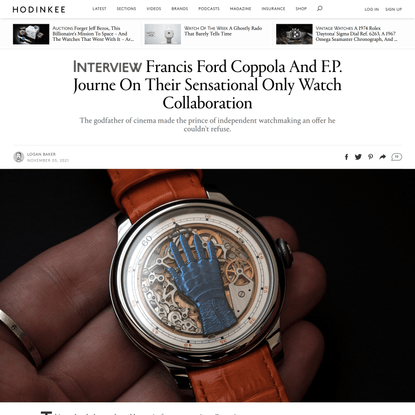 Interview: Francis Ford Coppola And F.P. Journe On Their Sensational Only Watch Collaboration