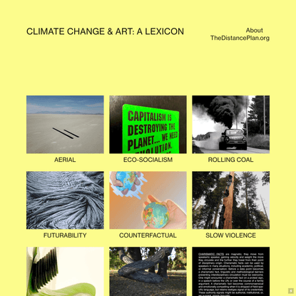ART & CLIMATE CHANGE: A LEXICON