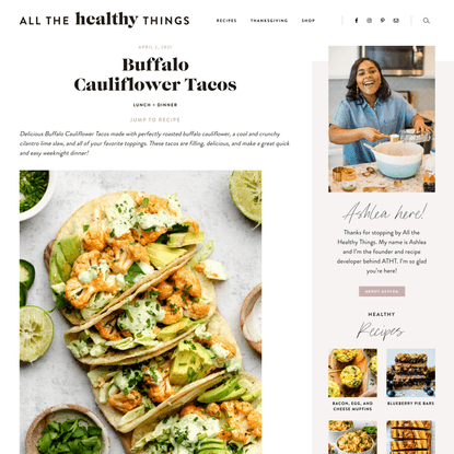 Buffalo Cauliflower Tacos - All the Healthy Things