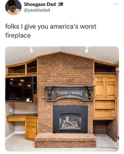 Intentionally asymmetrical fireplace &amp; home - discomfort in design