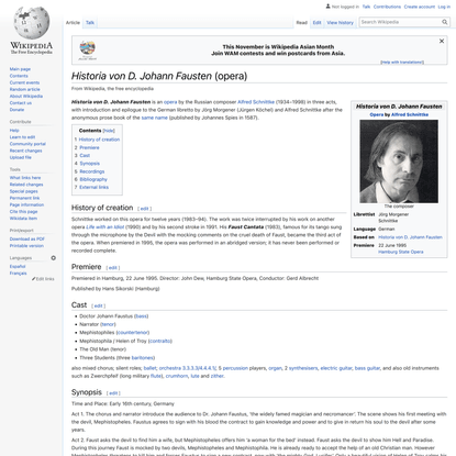 Historia von D. Johann Fausten (opera) - Wikipedia