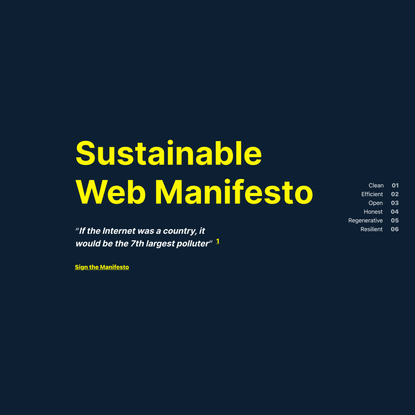 Sustainable Web Manifesto
