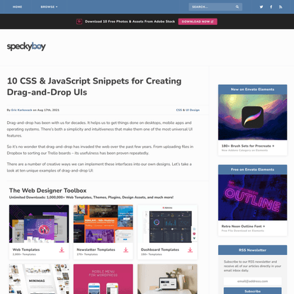 10 CSS &amp; JavaScript Snippets for Creating Drag-and-Drop UIs