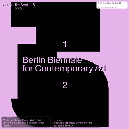 12th Berlin Biennale for Contemporary Art