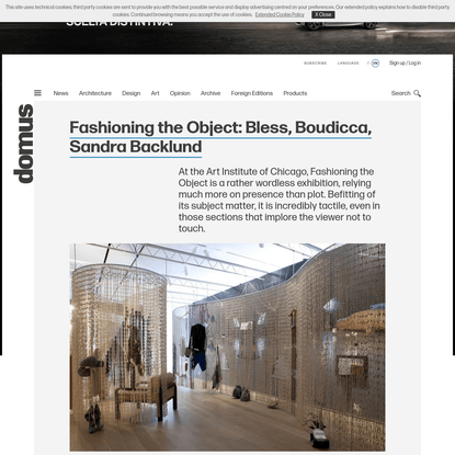 Fashioning the Object: Bless, Boudicca, Sandra Backlund